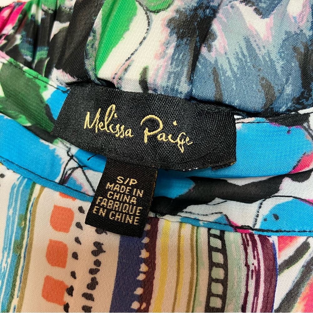 📦💐White Multi Floral & Stripe Ruffle Hem Skirt Sz Small 📦DISCOUNTED SHIPPING - Picture 8 of 10